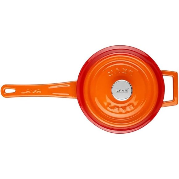 1.5 Blue Quarts Round Sauce Pot Long Handle with Lid - Picture 5 of 7